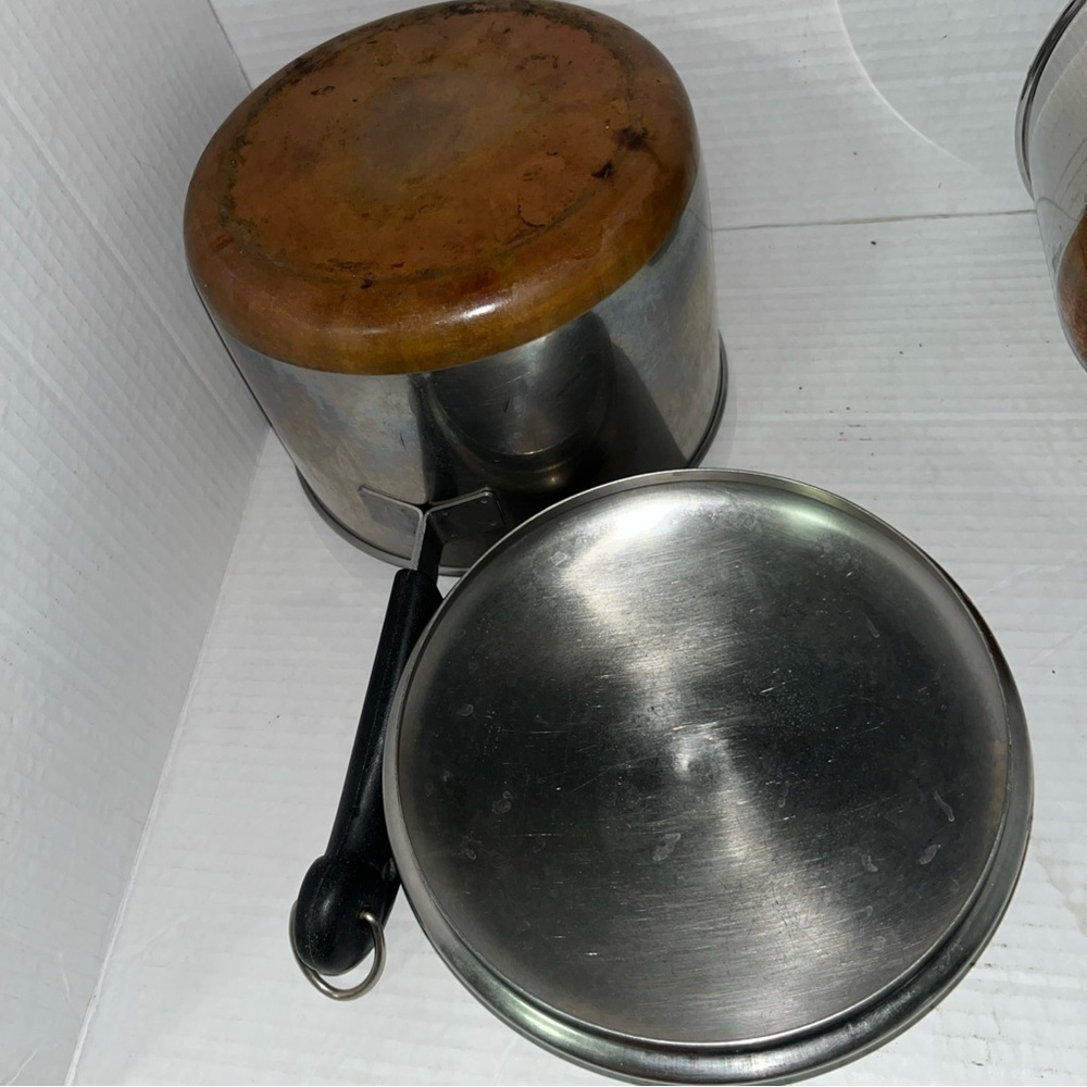 Lot Of 3 REVERE WARE Stainless Steel Copper Pots 2qt 4qt 6qt w/ Lids Cookware - Picture 7 of 9